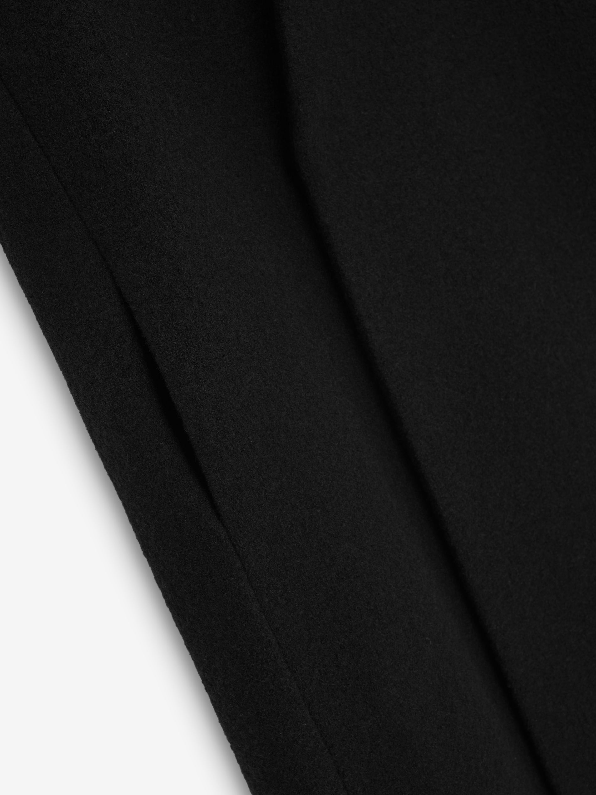 Boiled Wool Lapelless Relaxed Coat - Daily Necessities